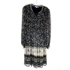 Antonio Melani Dress Women 8 Floral Lined Buttons Semi Sheer Long Sleeves Flowy‎